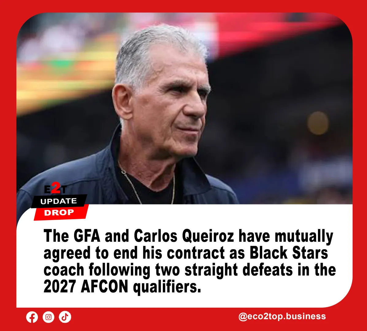 Carlos Queiroz Parts Ways With Ghana After Poor AFCON Qualifying Start