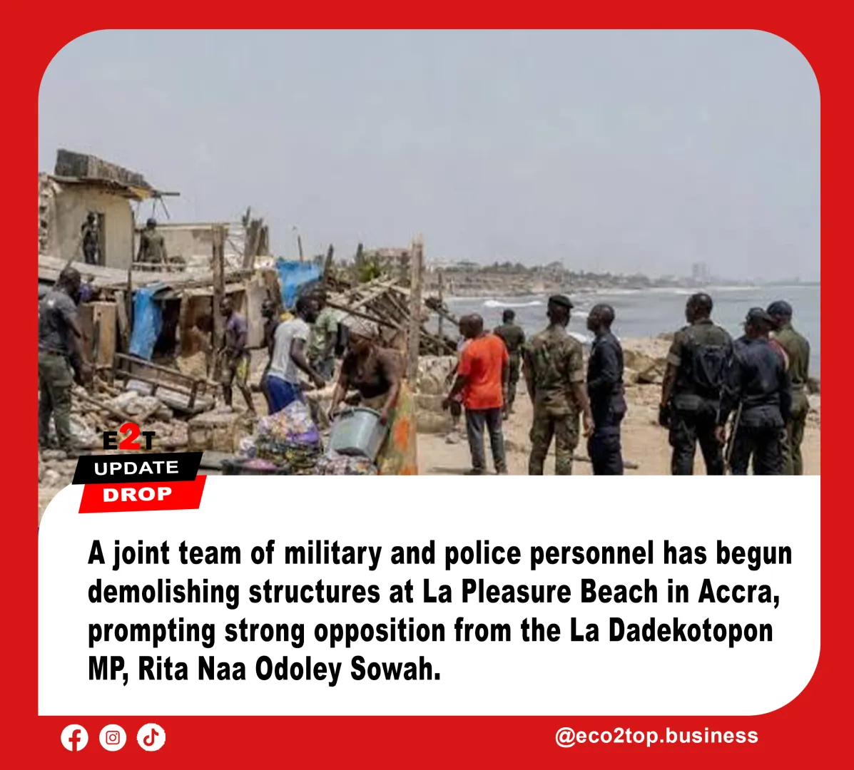 Military Begins Demolition at La Pleasure Beach Amid Land Dispute